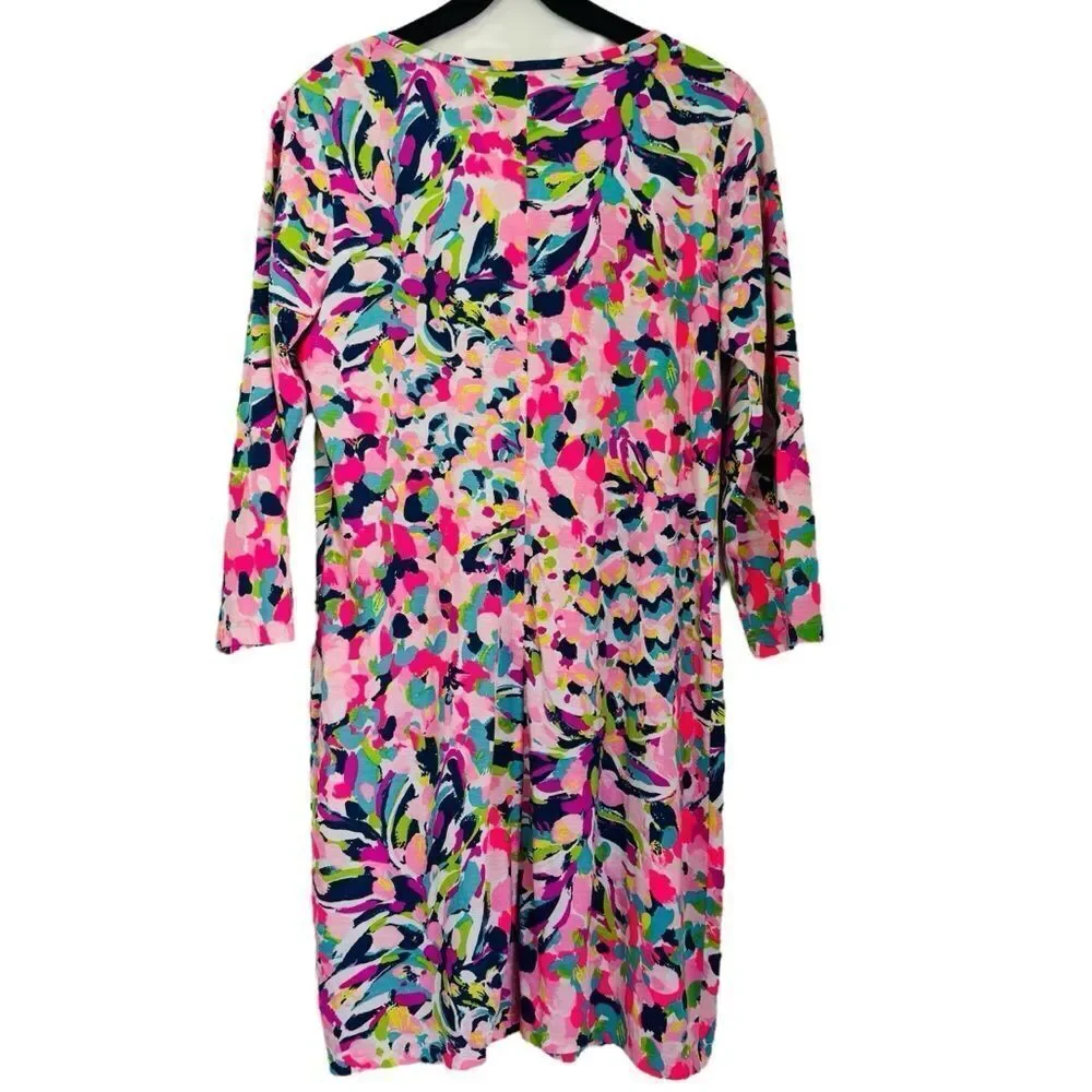 Lilly Pulitzer Pina Colada Beacon Pima Cotton Dress Size Large - Picture 3 of 5